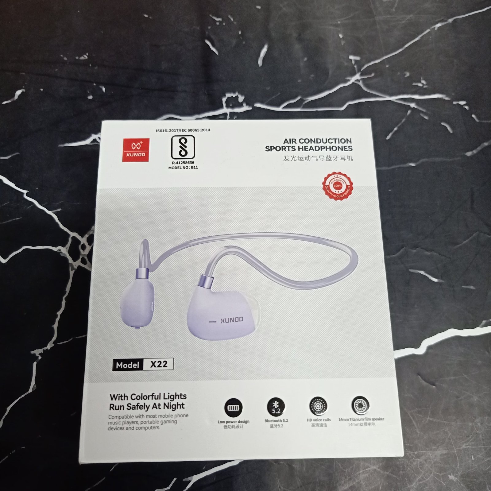 Xundd X22 TWS Air Conduction Sports Headphones Purple Hover